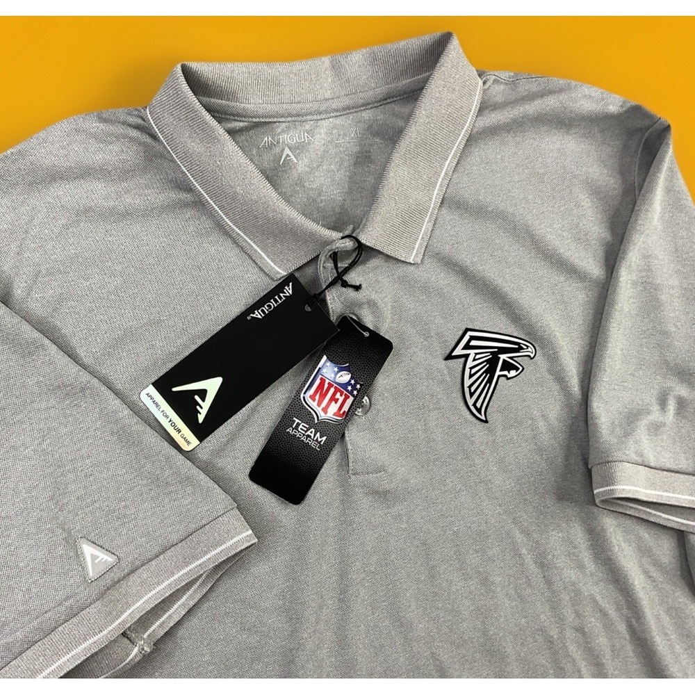 Antigua Atlanta Falcons Polo Shirt Mens XL Gray Short Sleeve NFL Golf Top NWT